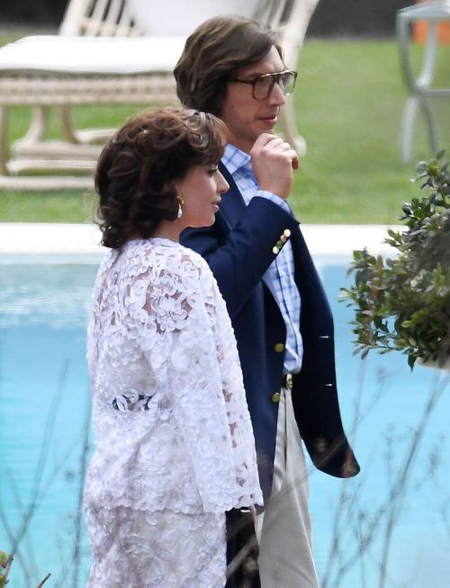 Lady Gaga and Adam Driver Seen on the Set of House of Gucci at Lake Como 03/17/2021 2