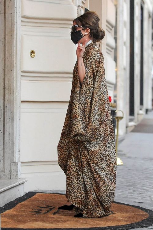 Lady Gaga in Leopard Dress Out and About in Rome 02/24/2021 5