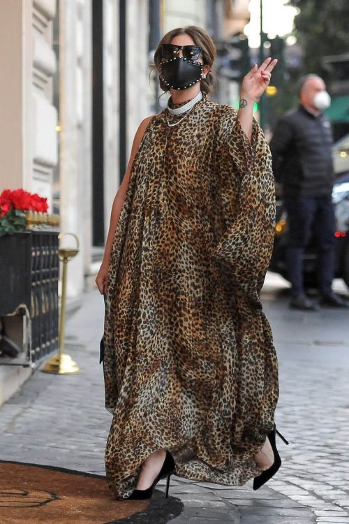 Lady Gaga in Leopard Dress Out and About in Rome 02/24/2021 2