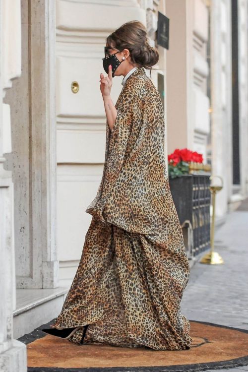Lady Gaga in Leopard Dress Out and About in Rome 02/24/2021 3