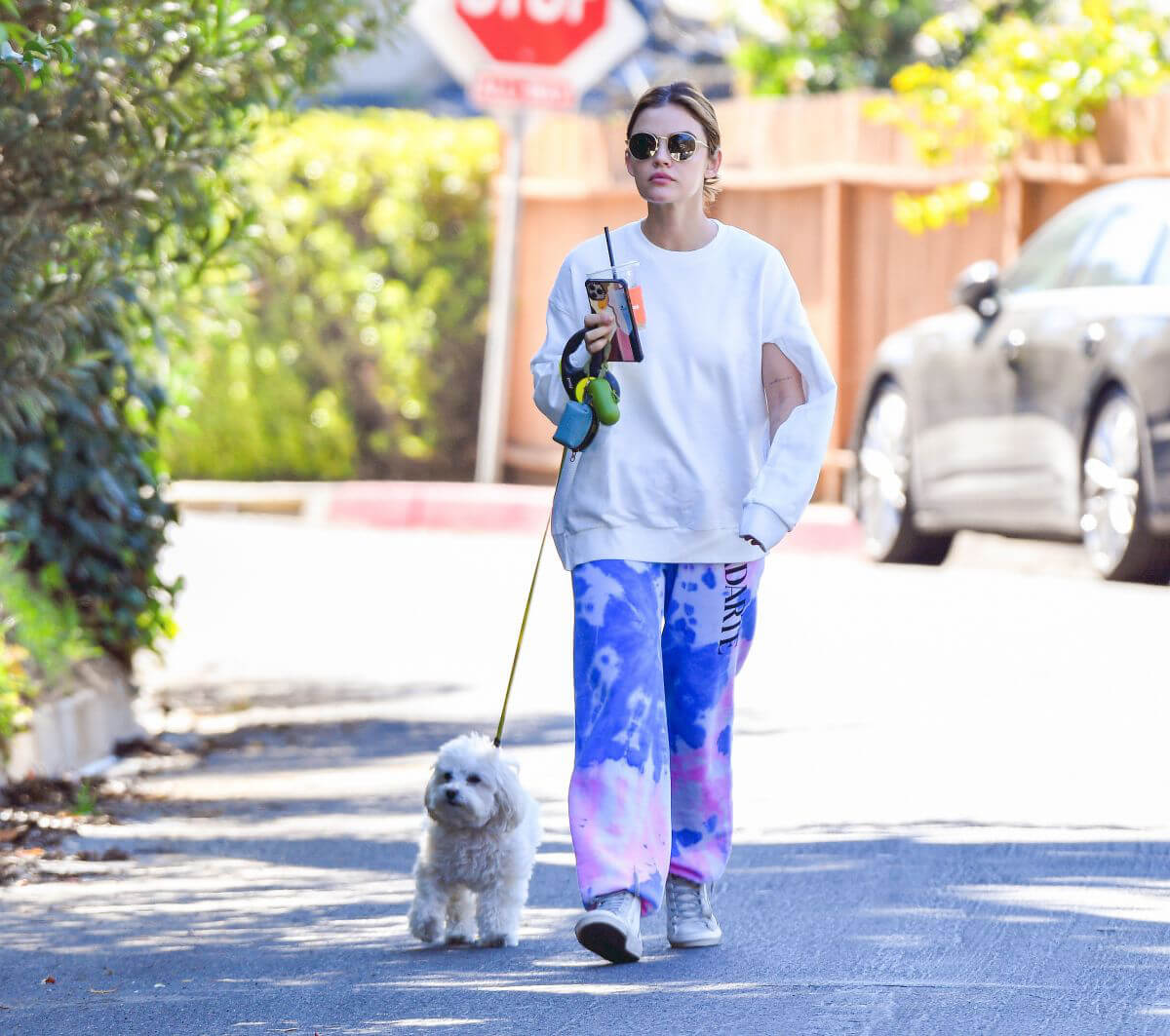 Lucy Hale in Comfy Outfit as She Out with Her Dog in Studio City 02/24/2021