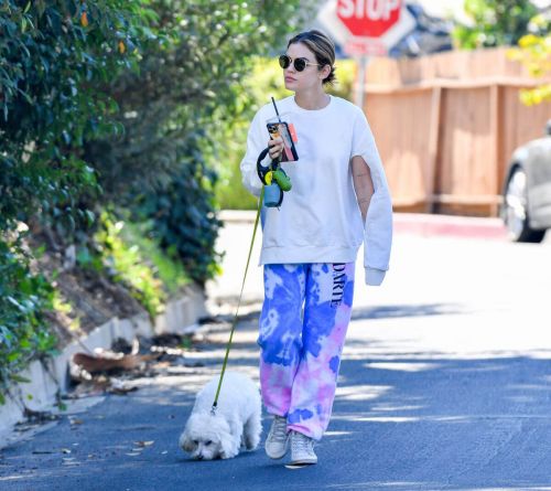Lucy Hale in Comfy Outfit as She Out with Her Dog in Studio City 02/24/2021 6