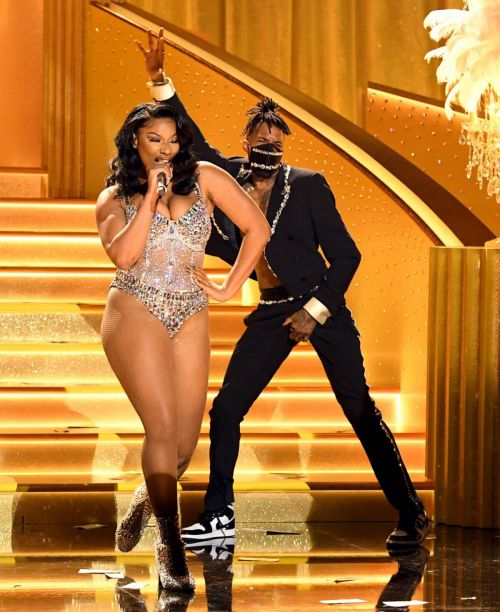 Megan Thee Stallion Give Performance at 63rd Annual Grammy Awards 03/14/2021 1