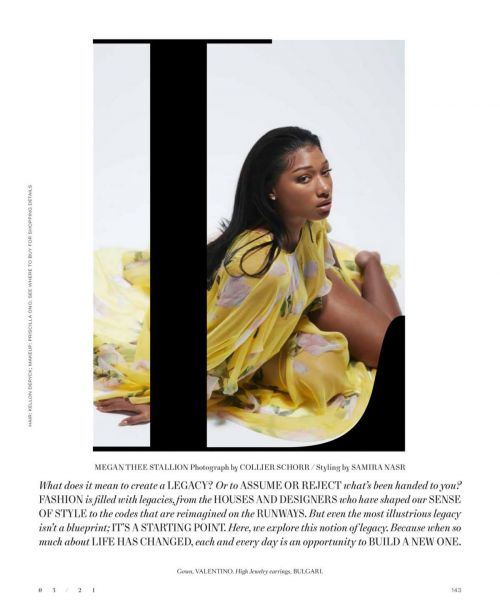 Megan Thee Stallion On The Cover Page Of US Harper's Bazaar March 2021
