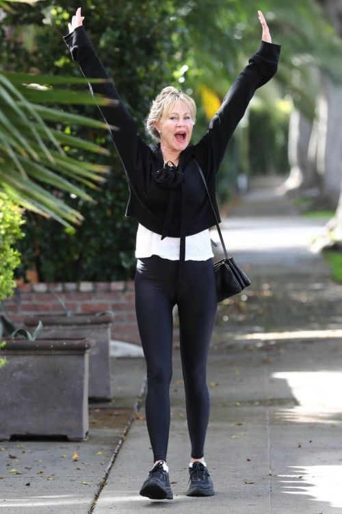 Melanie Griffith in Street Style Arrives at Hair Salon in Los Angeles 03/10/2021