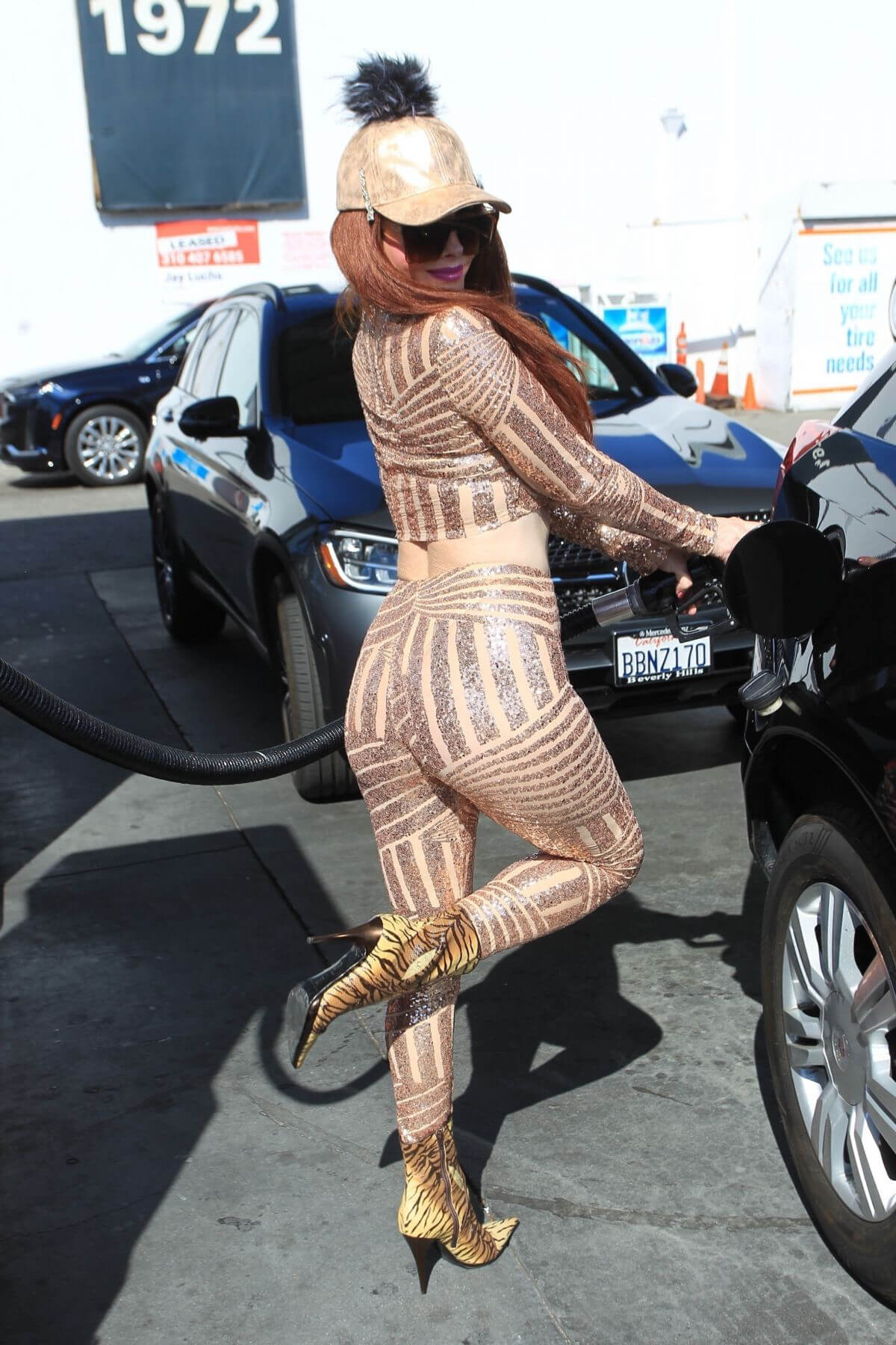 Phoebe Price at a Gas Station in West Hollywood 02/24/2021 4