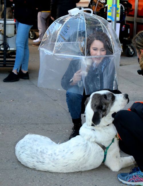 Rachel Brosnahan Seen on the Set of 
