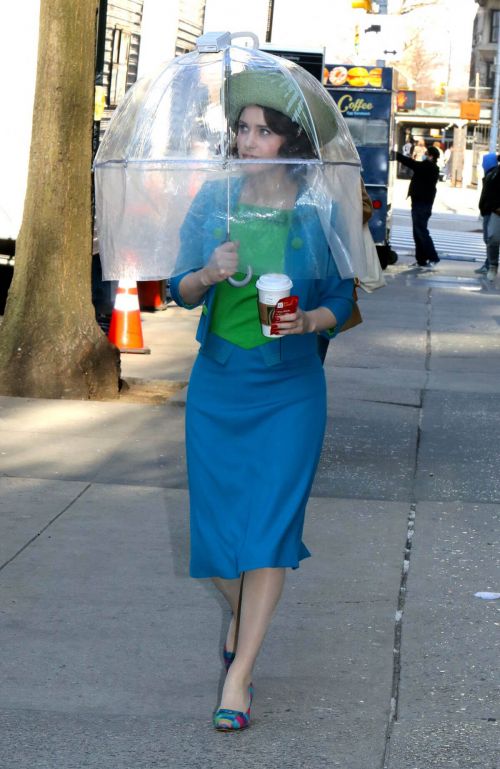 Rachel Brosnahan Seen on the Set of 