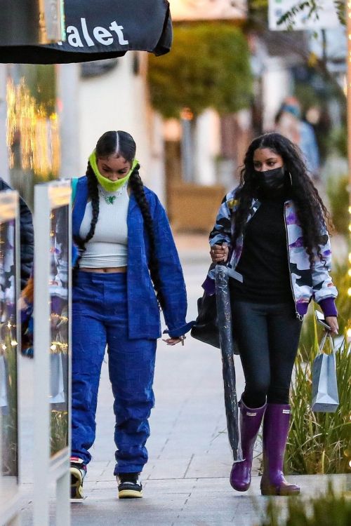 Saweetie done Double Denim as She is Out for Dinner at Avra in Beverly Hills 03/10/2021 1