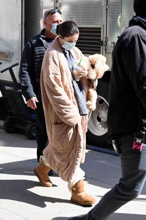 Selena Gomez with her Pet arrives on the Set of 