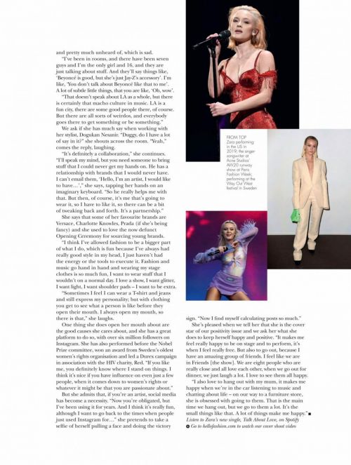 Zara Larsson On The Cover Page Of Hello Fashion Magazine, February 2021 1