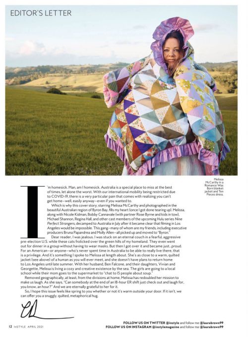 Melissa McCarthy On The Cover Page Of Instyle Magazine, April 2021 2