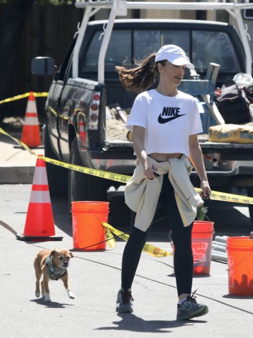 Minka Kelly Hikes with Her Dog in Hollywood Hills 03/22/2021 9