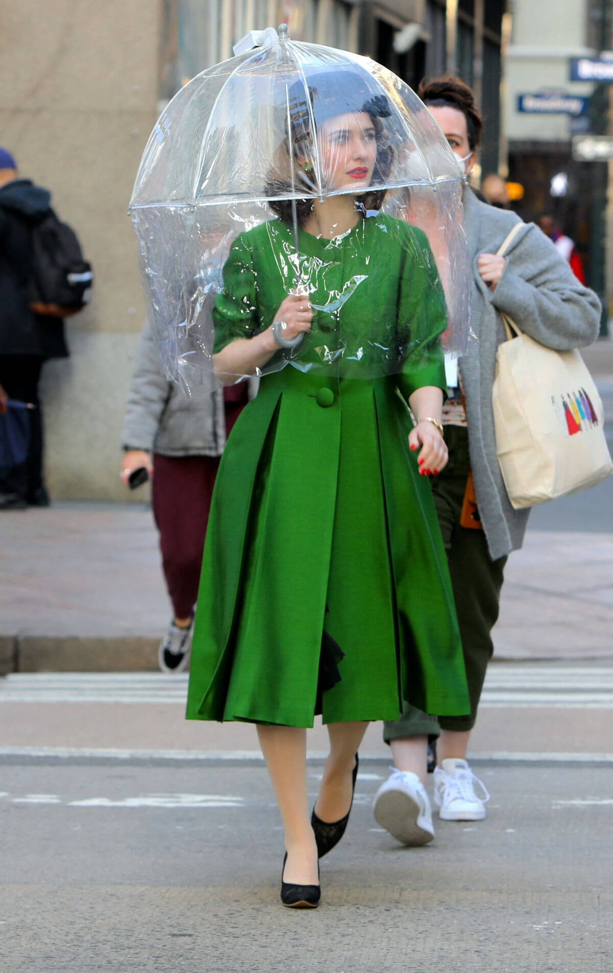 Rachel Brosnahan on the Set of The Marvelous Mrs Maisel 03/23/2021