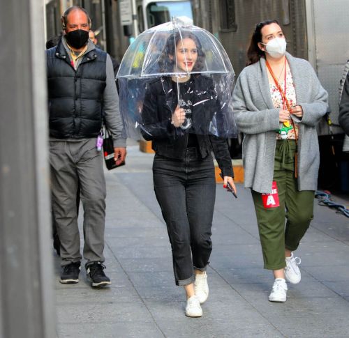 Rachel Brosnahan on the Set of The Marvelous Mrs Maisel 03/23/2021 4