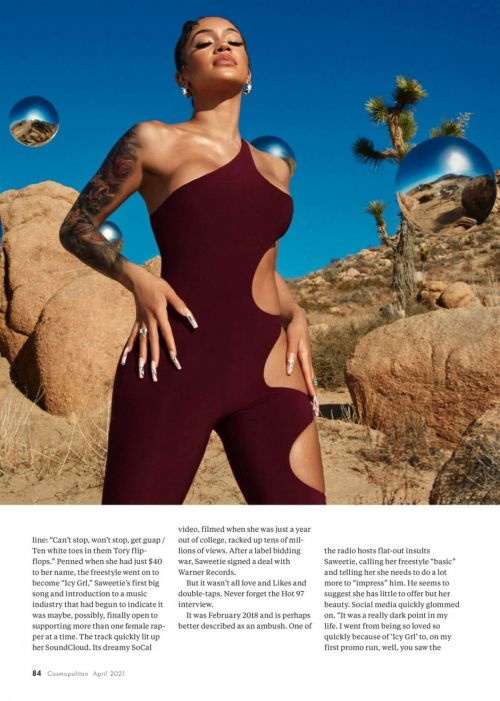 Saweetie Covers Cosmopolitan Magazine, April 2021 2
