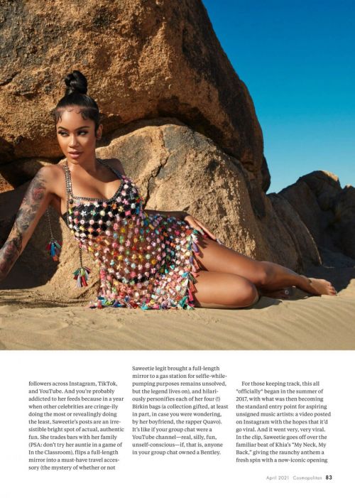 Saweetie Covers Cosmopolitan Magazine, April 2021 3