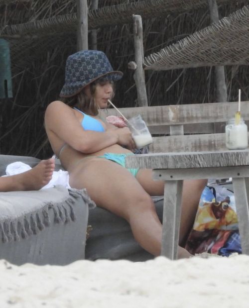 Sofia Jamora Enjoys in Bikni at a Beach in Tulum 03/19/2021 7