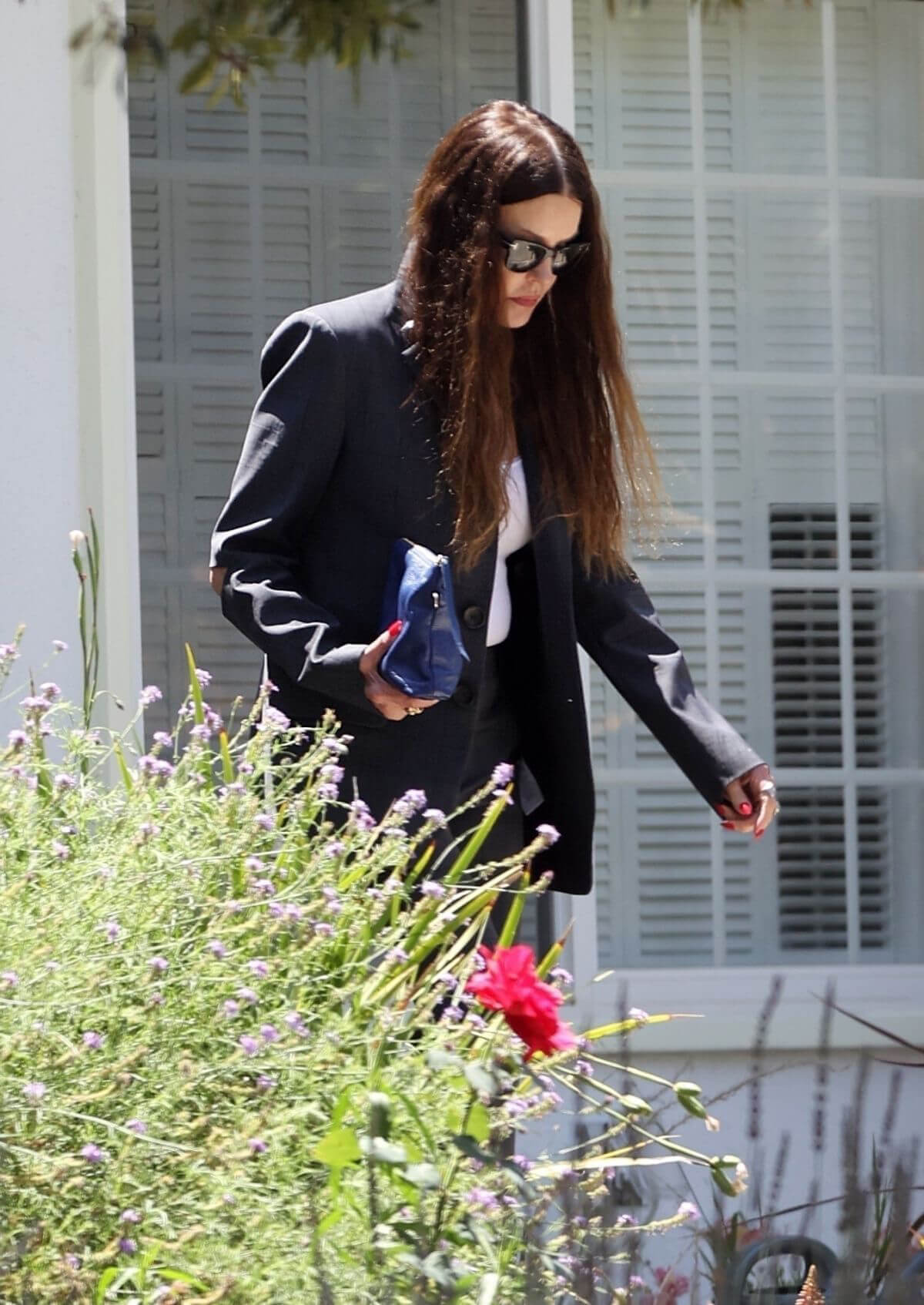 American Model Janice Dickinson seen in Black Outfits Out in Los Angeles 06/30/2021