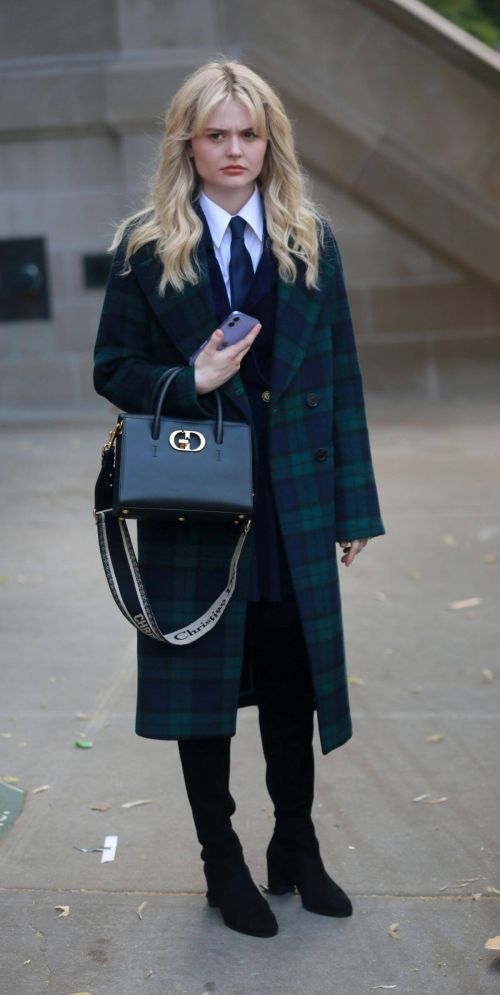 Emily Alyn Lind on the Set of Gossip Girl Reboot in New York 06/30/2021 2