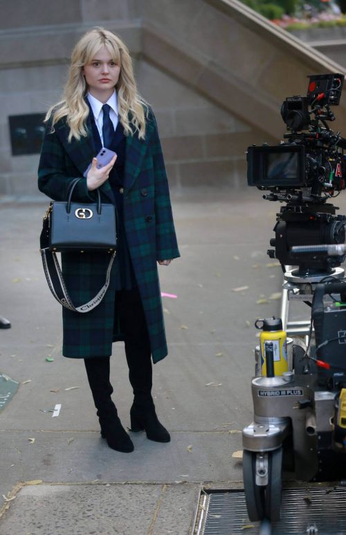 Emily Alyn Lind on the Set of Gossip Girl Reboot in New York 06/30/2021 3