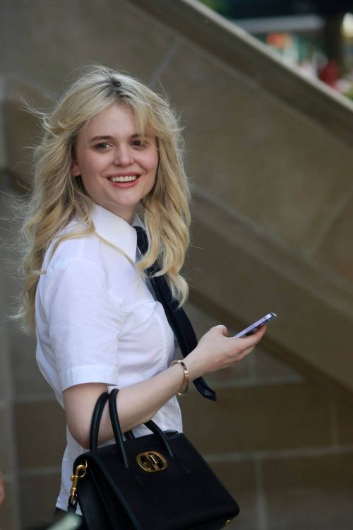 Emily Alyn Lind on the Set of Gossip Girl Reboot in New York 06/30/2021 9