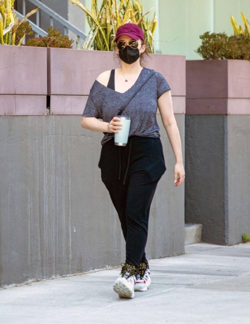 Kat Dennings in Off Shoulder Dress Out in Beverly Hills 06/30/2021 7