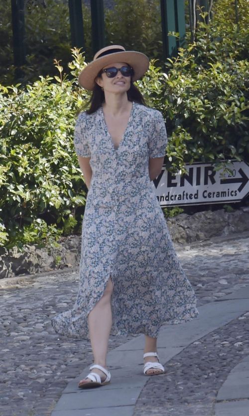 Mia Maestro seen in Beautiful Dress Out on Vacation in Portofino 06/30/2021 2