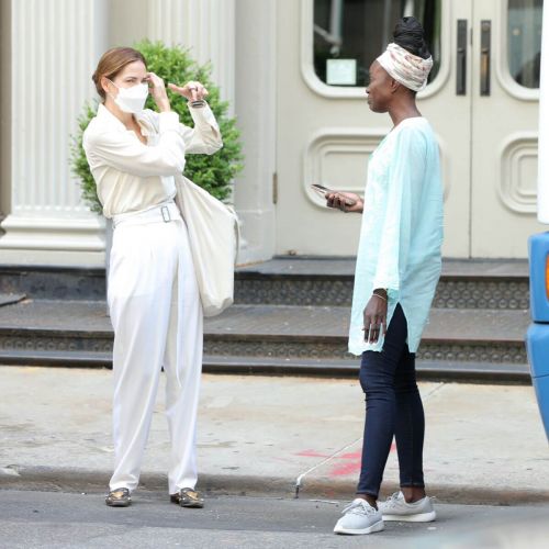 Michelle Monaghan and Anna Diop on the Set of Nanny in New York 06/29/2021 1
