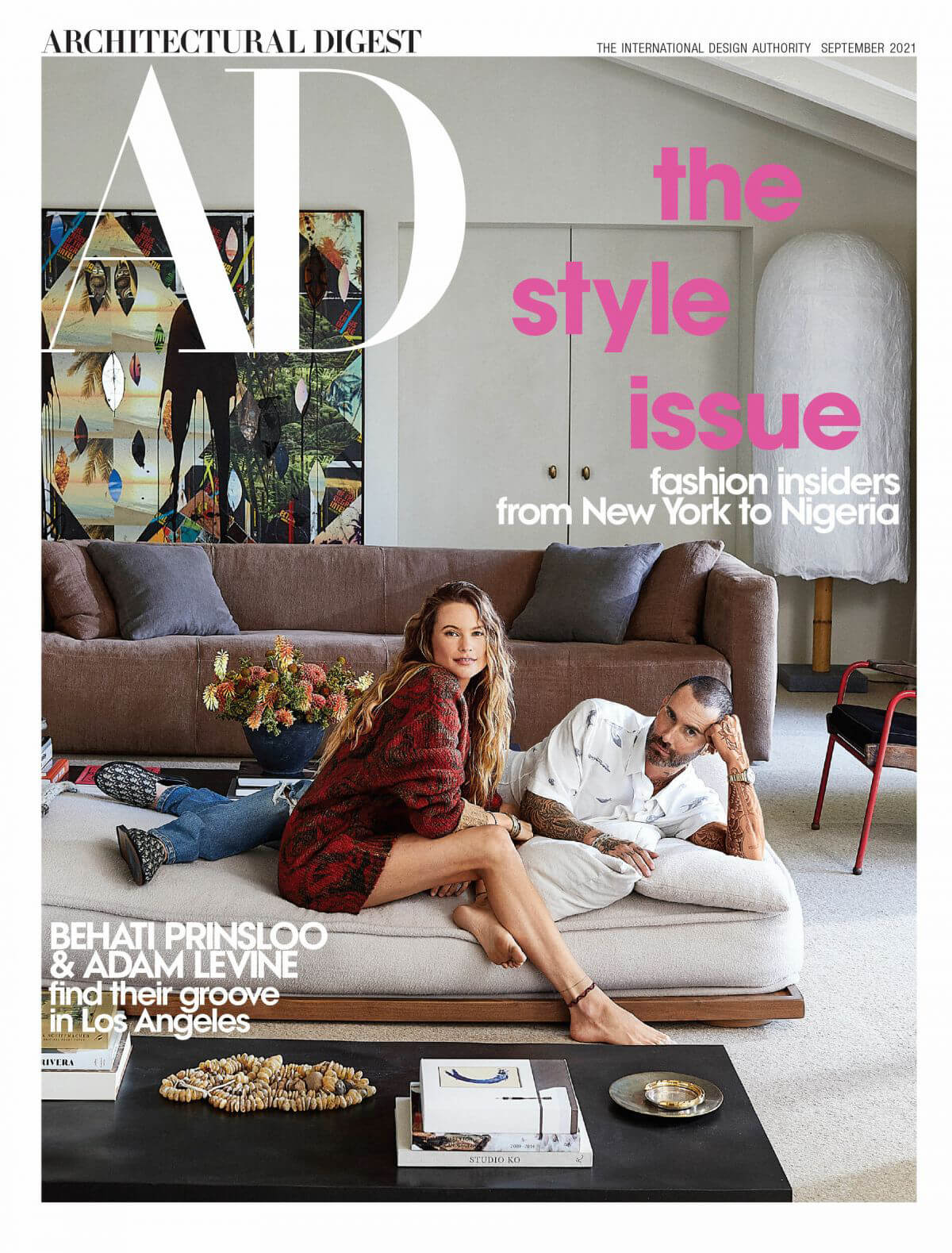 Behati Prinsloo and Adam Levine Cover Photoshoot in Architectural Digest Magazine, August 2021