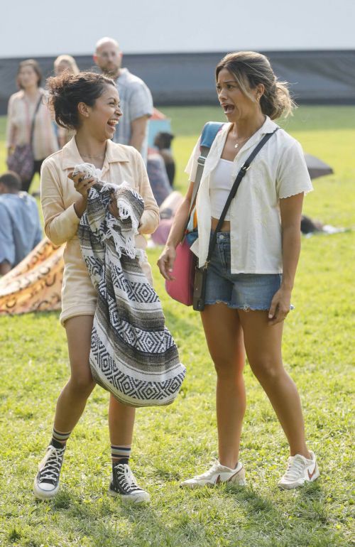 Gina Rodriguez and Liza Koshy on the Set of Players in Brooklyn 08/02/2021 1