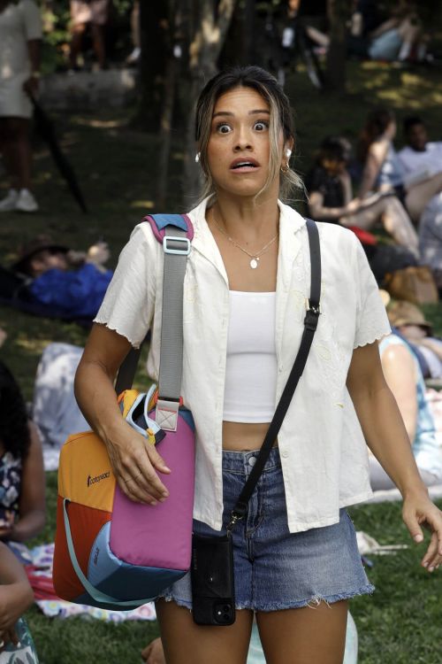 Gina Rodriguez and Liza Koshy on the Set of Players in Brooklyn 08/02/2021 2