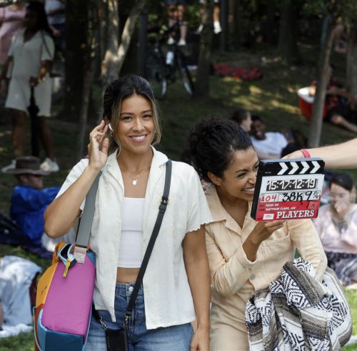 Gina Rodriguez and Liza Koshy on the Set of Players in Brooklyn 08/02/2021 4