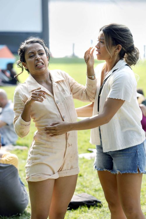 Gina Rodriguez and Liza Koshy on the Set of Players in Brooklyn 08/02/2021 6