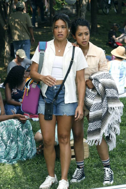 Gina Rodriguez and Liza Koshy on the Set of Players in Brooklyn 08/02/2021 8