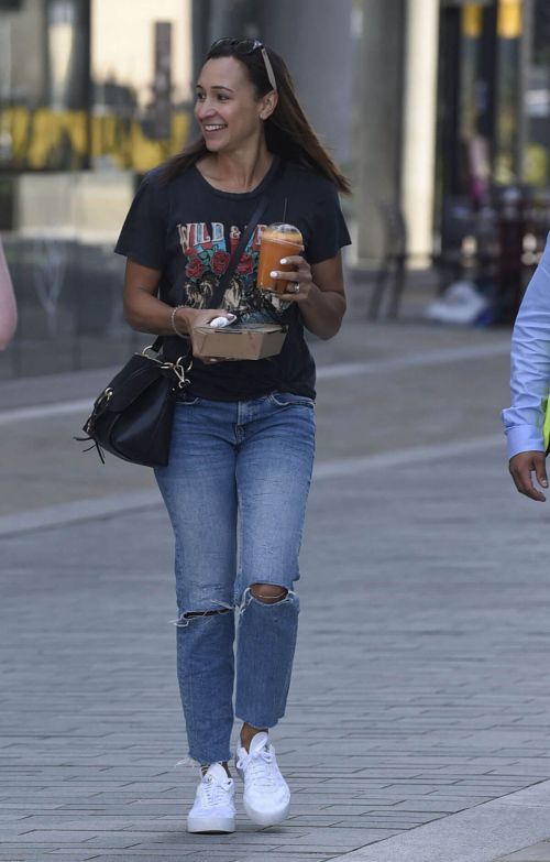 Jessica Ennis-Hill in Black Top and Ripped Denim at Media City in Salford 08/03/2021 5