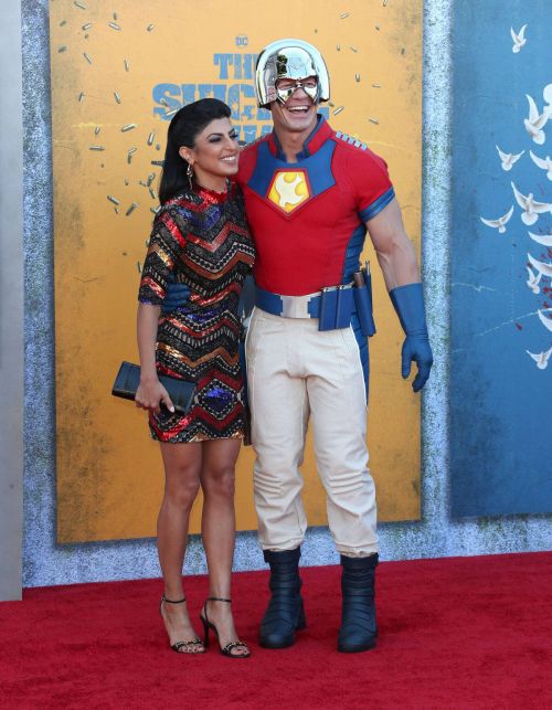 Shay Shariatzadeh and John Cena at The Suicide Squad Premiere in Westwood 08/20/2021 1