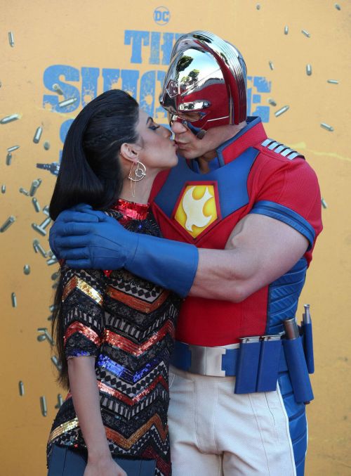 Shay Shariatzadeh and John Cena at The Suicide Squad Premiere in Westwood 08/20/2021 2