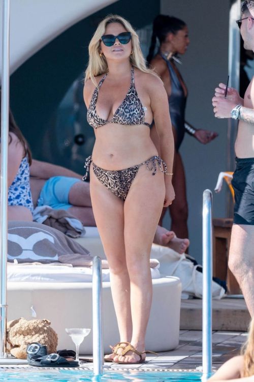 Emily Atack Showed Off Her Figure in Skimpy Leopard Print Bikini in Marbella 09/12/2021 1