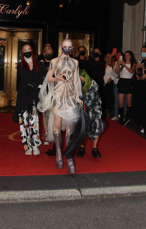 Grimes wears Metal Mask to 2021 Met Gala in New York 09/13/2021