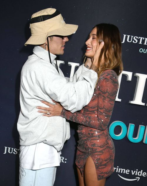 Hailey and Justin Bieber at Premiere of Justin