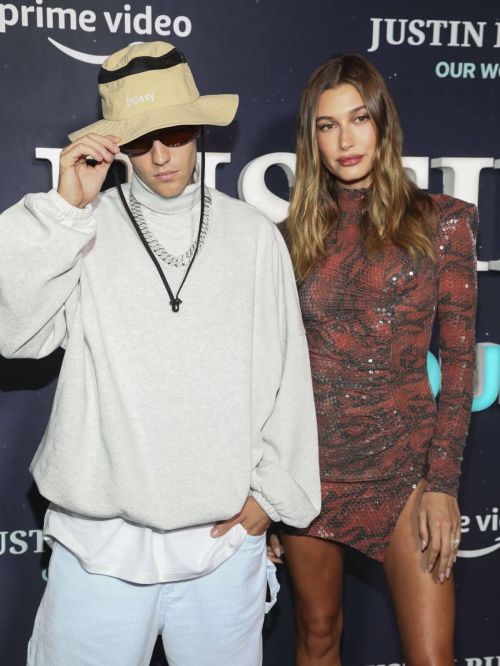 Hailey and Justin Bieber at Premiere of Justin