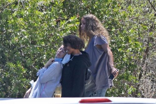 Halle Berry Filming Commercial for Sweaty Betty Workout Clothes in Malibu 09/14/2021