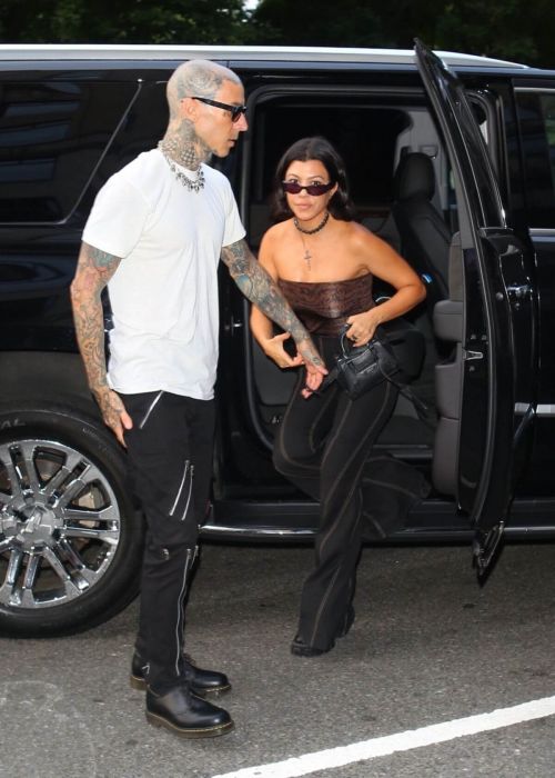 Kourtney Kardashian and Travis Barker Arrives at Ritz-Carlton Hotel in New York 09/13/2021