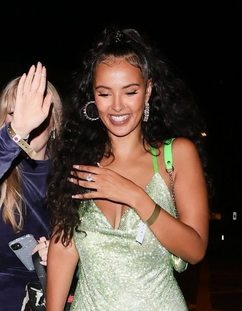 Maya Jama Heading at Tiff Calvar Party in London 09/13/2021 10
