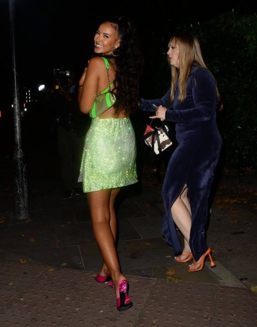Maya Jama Heading at Tiff Calvar Party in London 09/13/2021 11