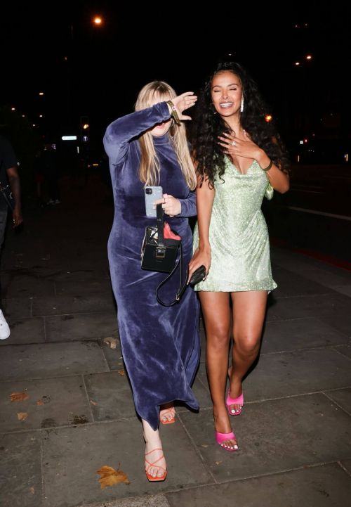 Maya Jama Heading at Tiff Calvar Party in London 09/13/2021 12