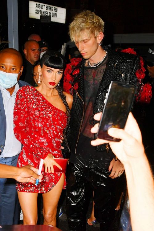Megan Fox with Machine Gun Kelly Attends Justin Bieber