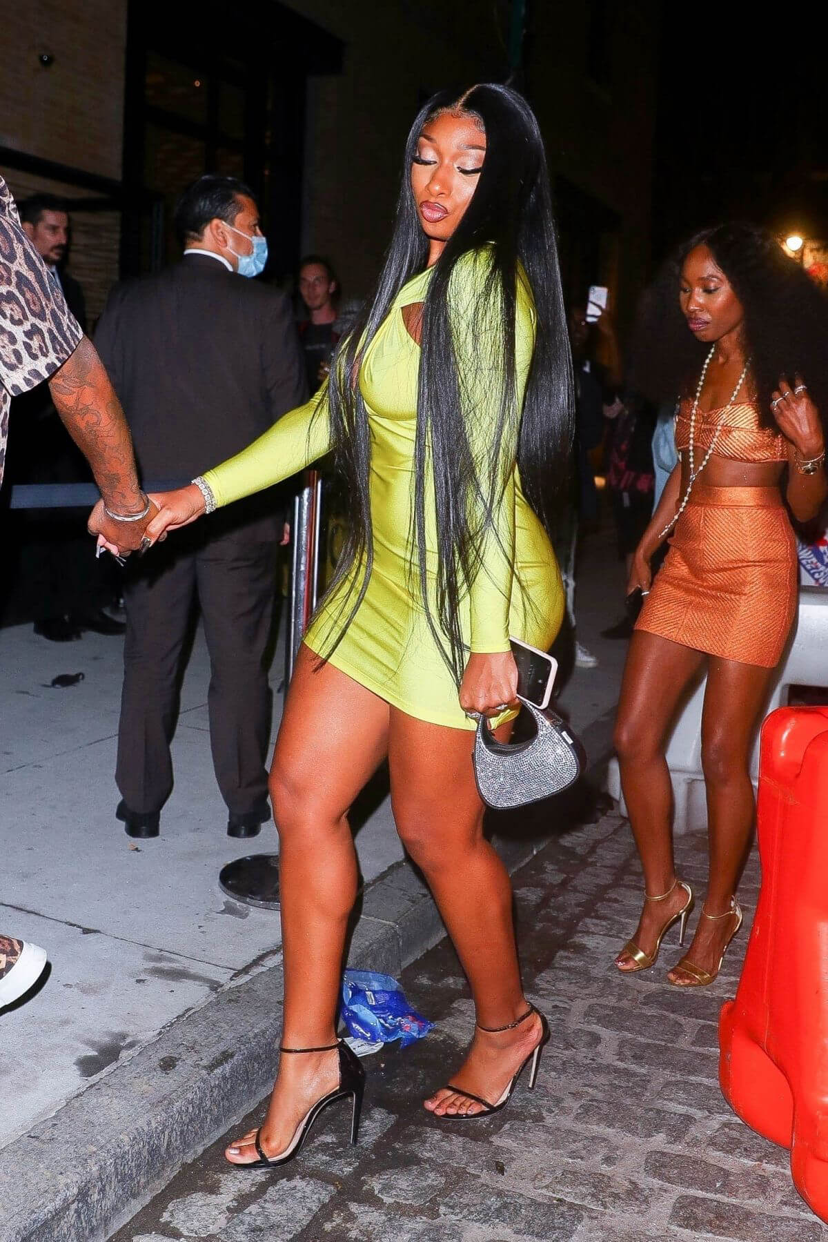 Megan Thee Stallion Attends Rihanna's Met Gala After-Party in New York 09/14/2021