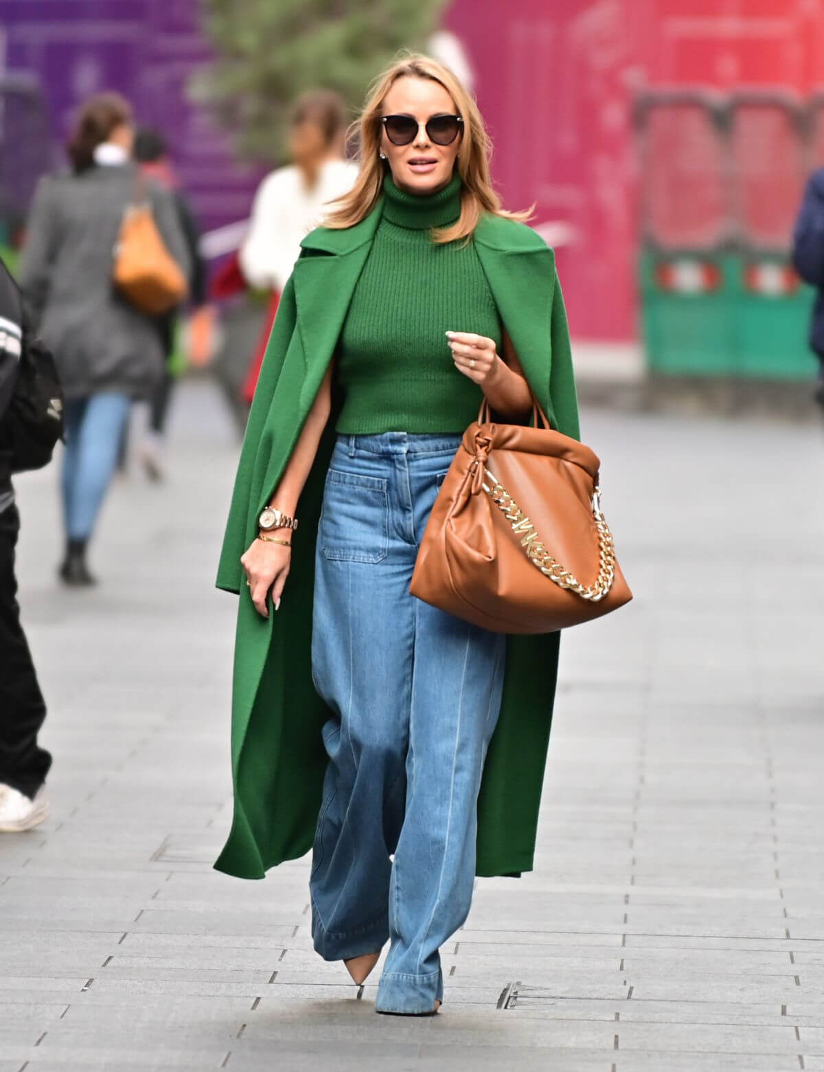 Amanda Holden in Green at Heart Radio in London 09/28/2021